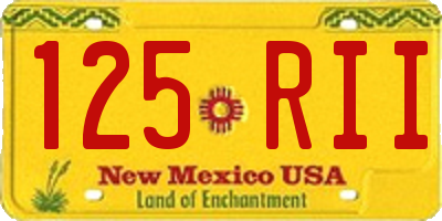 NM license plate 125RII