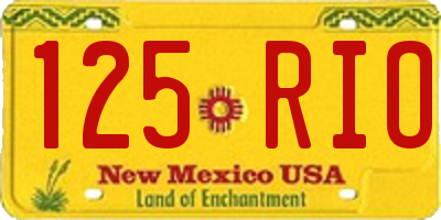 NM license plate 125RIO