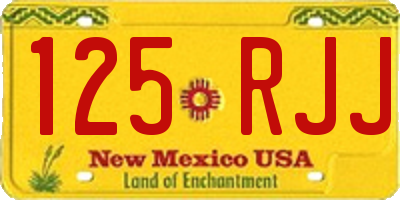 NM license plate 125RJJ