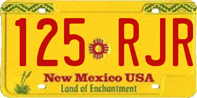 NM license plate 125RJR