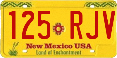 NM license plate 125RJV