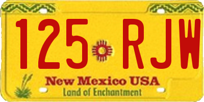 NM license plate 125RJW