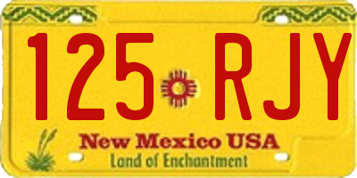 NM license plate 125RJY