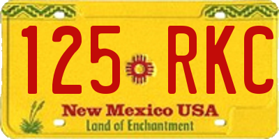 NM license plate 125RKC