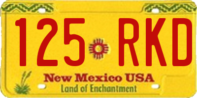 NM license plate 125RKD