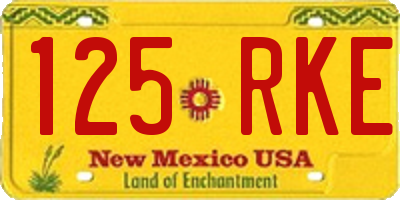 NM license plate 125RKE