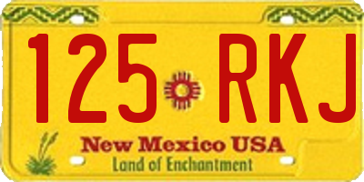 NM license plate 125RKJ