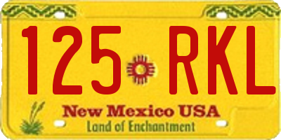 NM license plate 125RKL