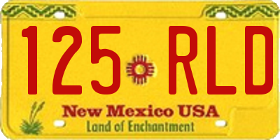 NM license plate 125RLD