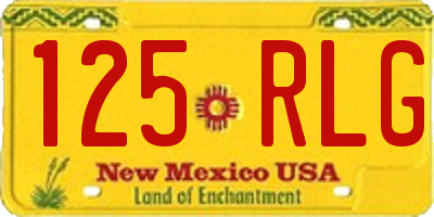 NM license plate 125RLG