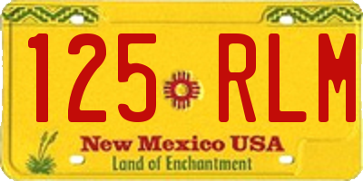 NM license plate 125RLM