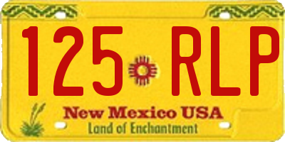 NM license plate 125RLP