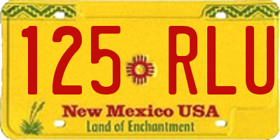 NM license plate 125RLU