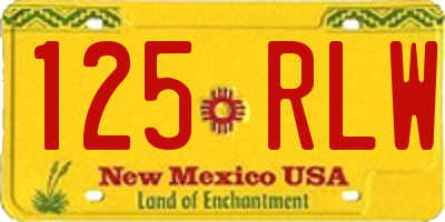 NM license plate 125RLW