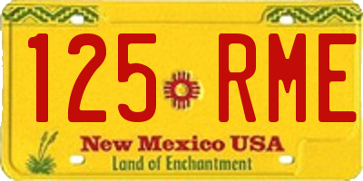 NM license plate 125RME