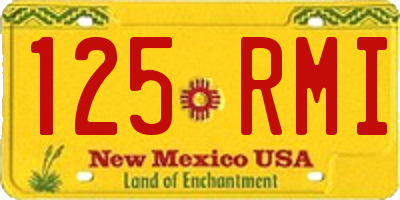 NM license plate 125RMI