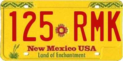 NM license plate 125RMK