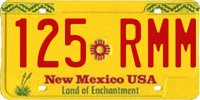 NM license plate 125RMM