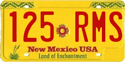 NM license plate 125RMS