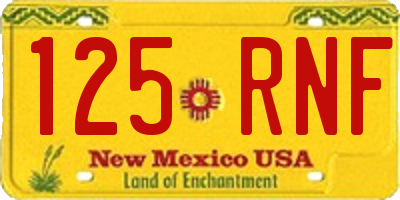 NM license plate 125RNF