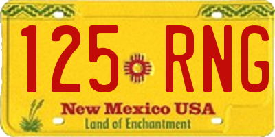 NM license plate 125RNG