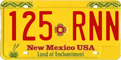 NM license plate 125RNN