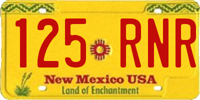 NM license plate 125RNR