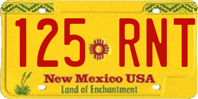 NM license plate 125RNT