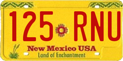 NM license plate 125RNU