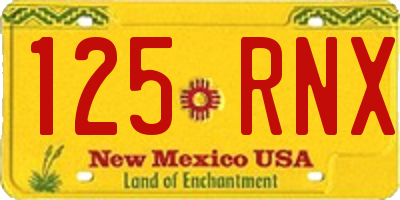 NM license plate 125RNX
