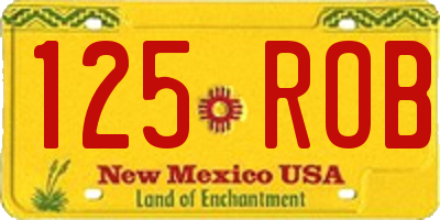 NM license plate 125ROB