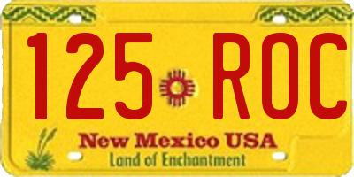 NM license plate 125ROC