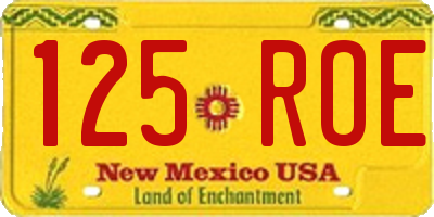 NM license plate 125ROE