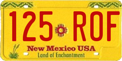 NM license plate 125ROF
