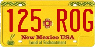 NM license plate 125ROG