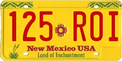 NM license plate 125ROI