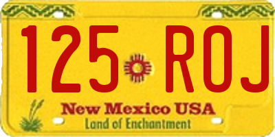 NM license plate 125ROJ