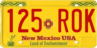 NM license plate 125ROK