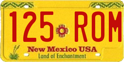 NM license plate 125ROM