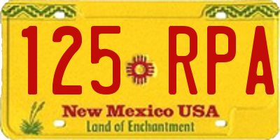 NM license plate 125RPA