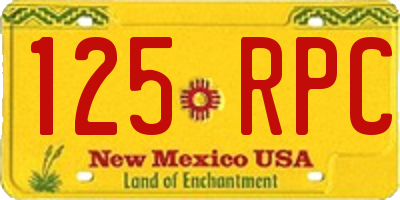 NM license plate 125RPC