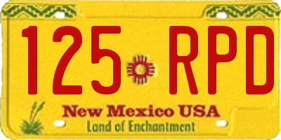NM license plate 125RPD