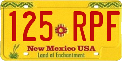 NM license plate 125RPF