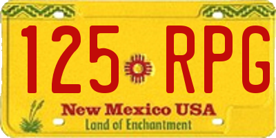 NM license plate 125RPG