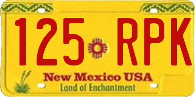 NM license plate 125RPK