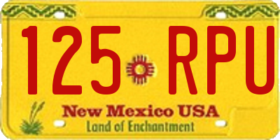 NM license plate 125RPU