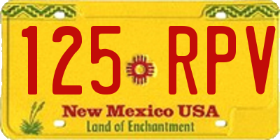 NM license plate 125RPV