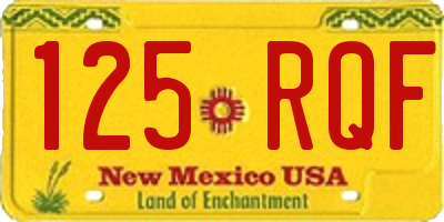 NM license plate 125RQF