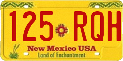 NM license plate 125RQH