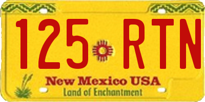 NM license plate 125RTN